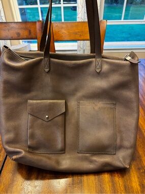 Madewell Leather The Transport Large Bag Satchel Castle Rock